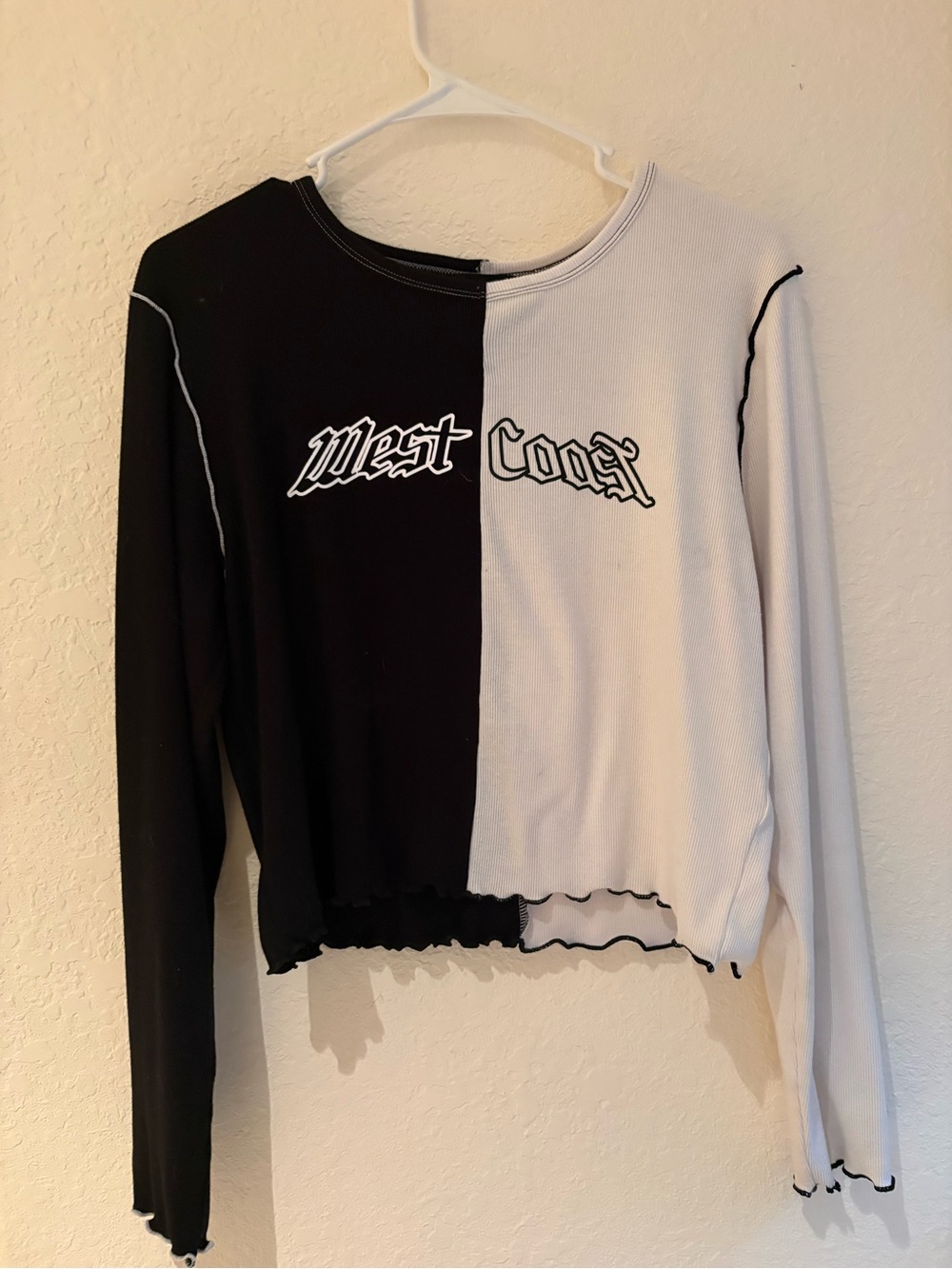 West Coast Colorblock Long Sleeve Top - Black & White